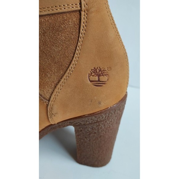 Ladies Timberland Nubuck Tan Glancy Laced Up Field Boots Size 6.5 Style A199F - Picture 4 of 10
